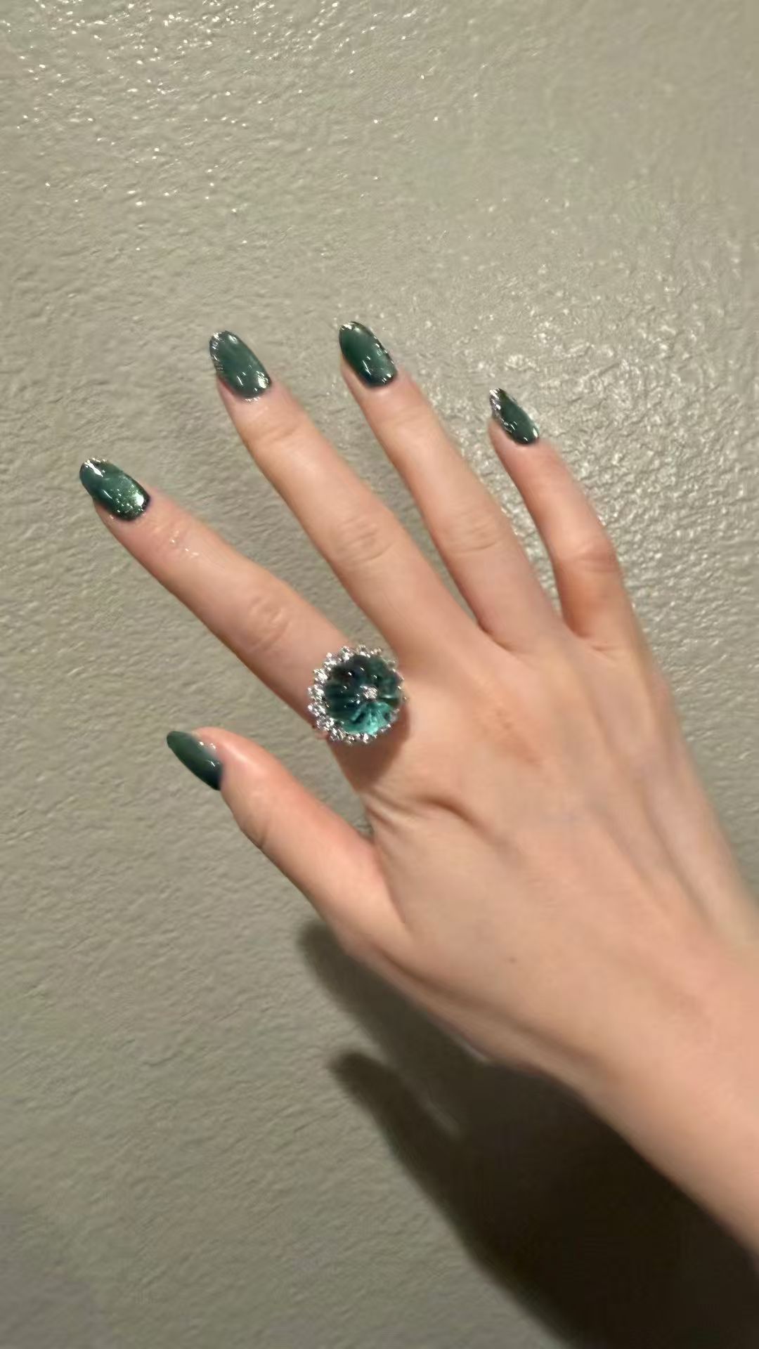 Customer review green statement ring photo