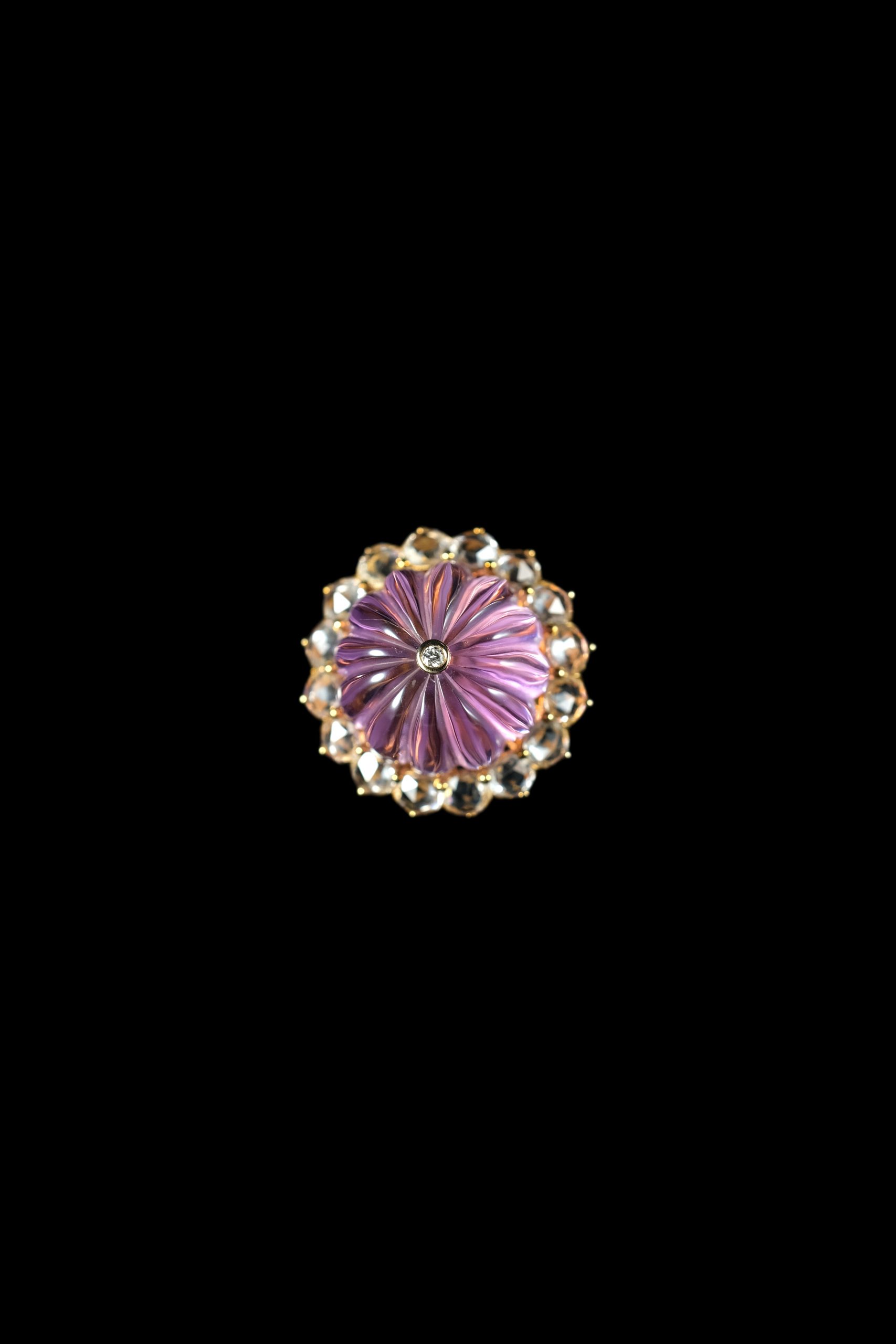 Amethyst Sunflower Pumpkin Ring